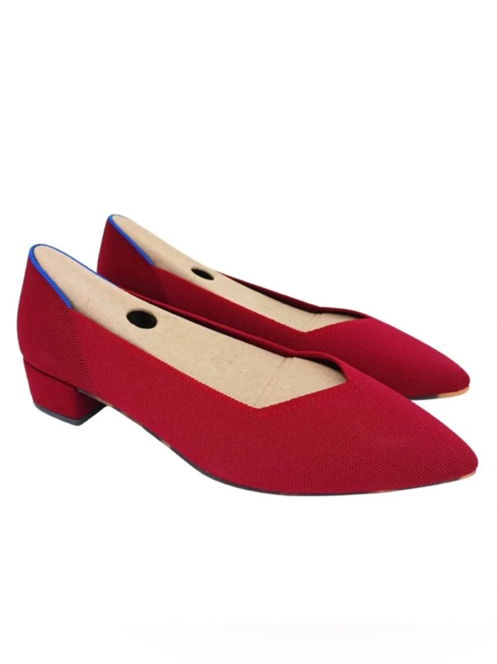 Rothys The High Point Comfort Heel Autumn Red US 13 Machine Washable Sustainable